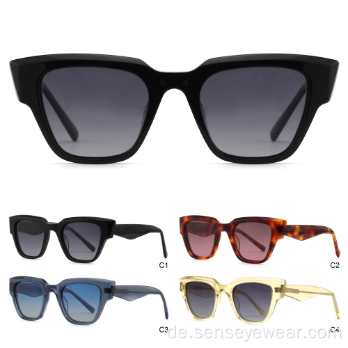 Frauen UV400 -Schrägpolarisierte Farbtöne Acetat Sonnenbrille